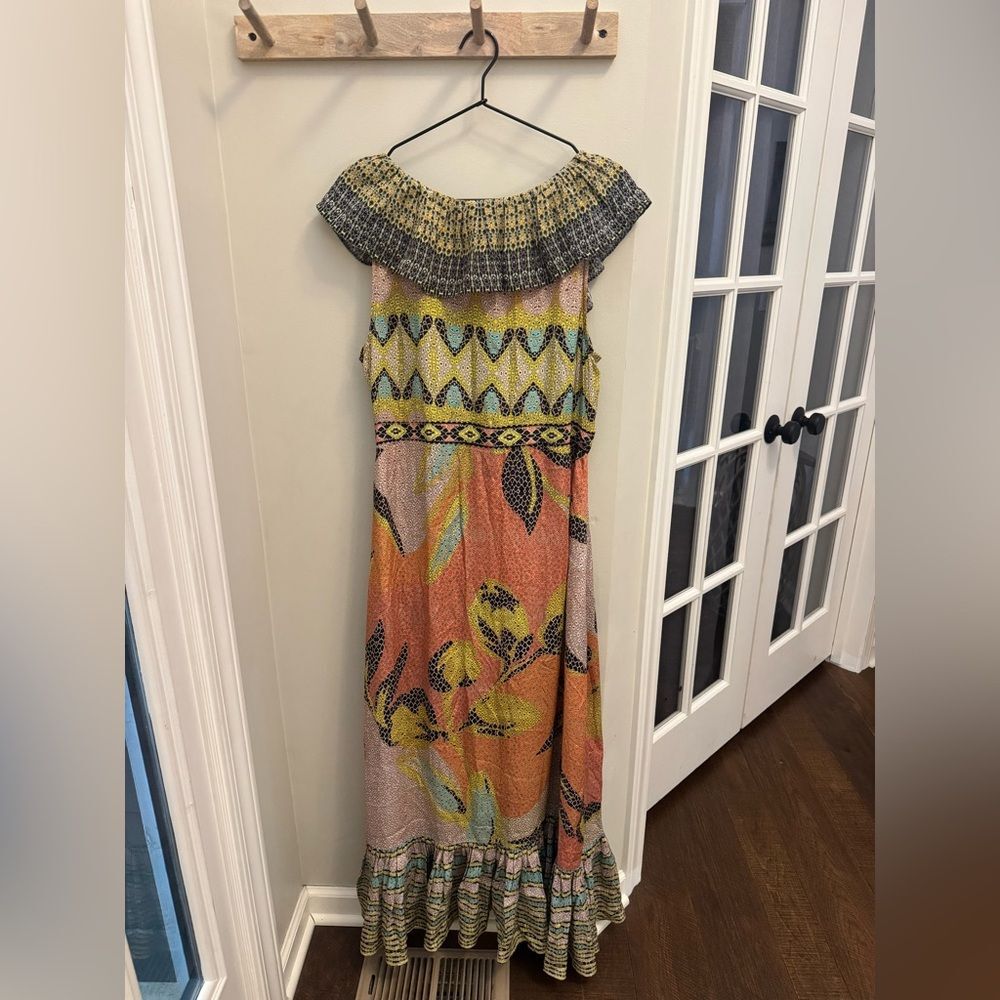 Anthropologie Bhanuni by Jyoti Ruffled Maxi Dress Women's Large - Picture 10 of 11